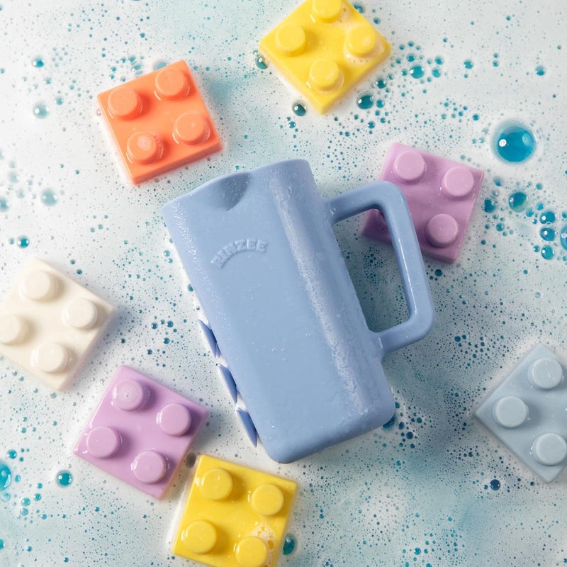Rinzee ® Baby Bath Cup with Suctions - BPA Free, 100% Food Grade Silicone Rinse Cup, Clutter-Free Tub Area, Kids Learning Tool, Sticks to Tiles, Drains Water Upside Down- Patent Pending - Image 4
